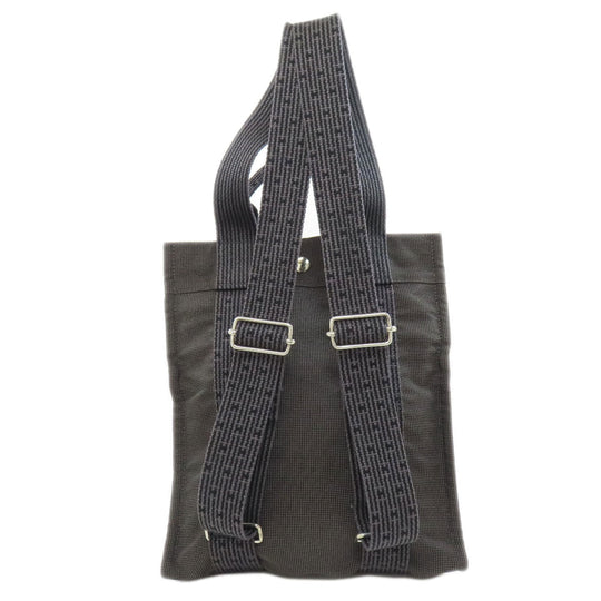 HERMES Backpack canvas gray Her Line add PM Women Used Authentic
