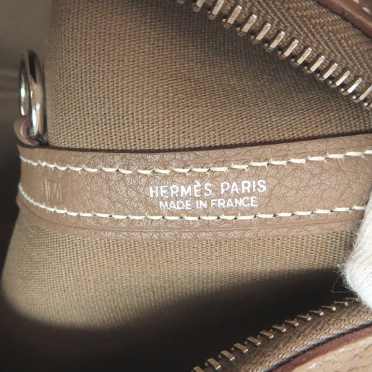 HERMES Tote Bag Towar Officche Brown Garden Zip MM Women Used Authentic