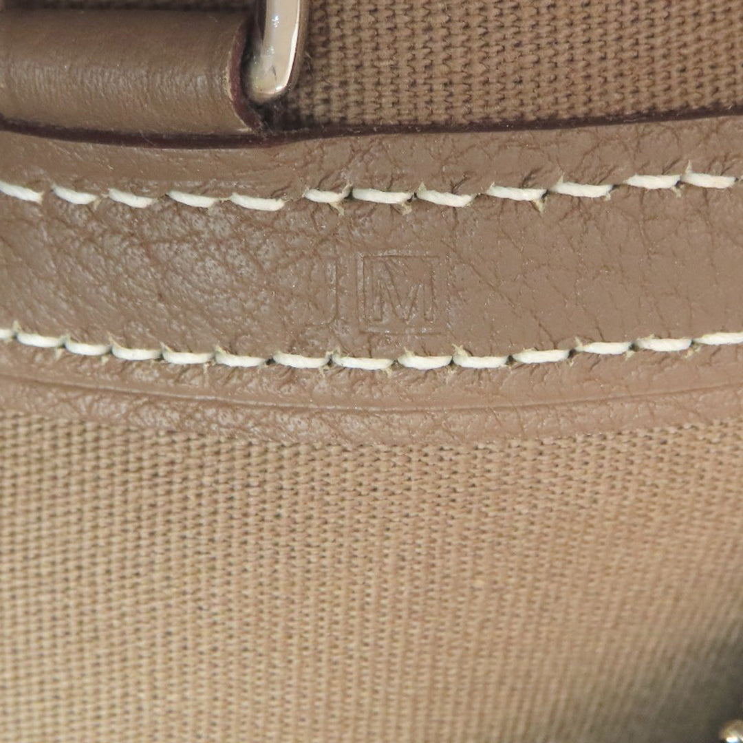 HERMES Tote Bag Towar Officche Brown Garden Zip MM Women Used Authentic