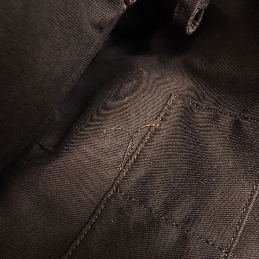 CELINE Tote Bag Nylon, Leather Brown Macadam Pattern Women Used Authentic