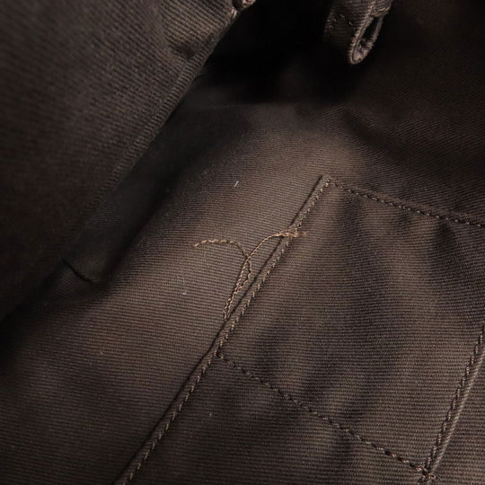 CELINE Tote Bag Nylon, Leather Brown Macadam Pattern Women Used Authentic