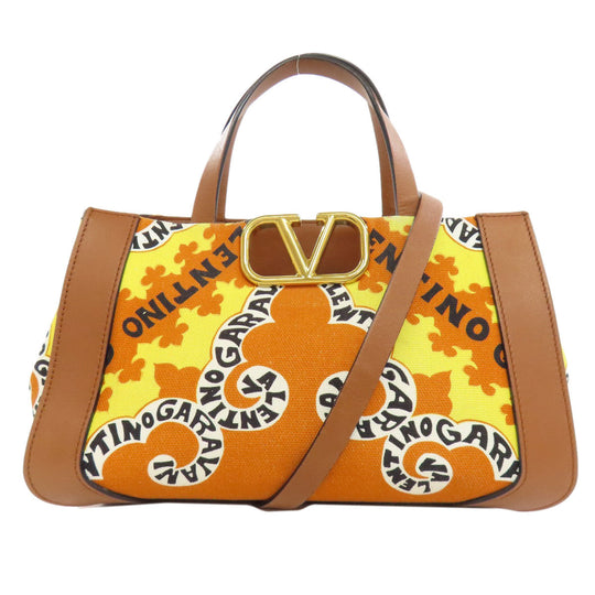 RaimondoValentino Handbag canvas multicolor V logo mini bandana print 2WAY Women Used Authentic