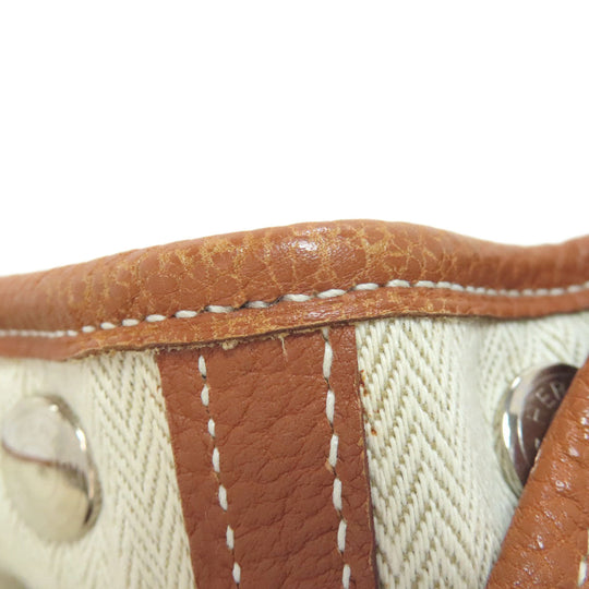HERMES Tote Bag Negonda Brown Garden Party TPM Gold SilverMetal