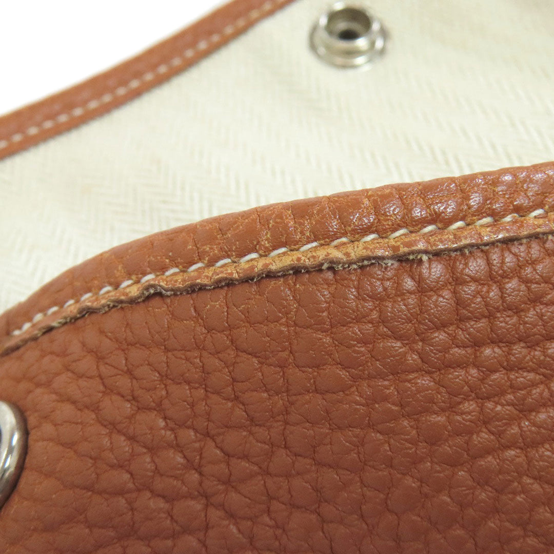 HERMES Tote Bag Negonda Brown Garden Party TPM Gold SilverMetal