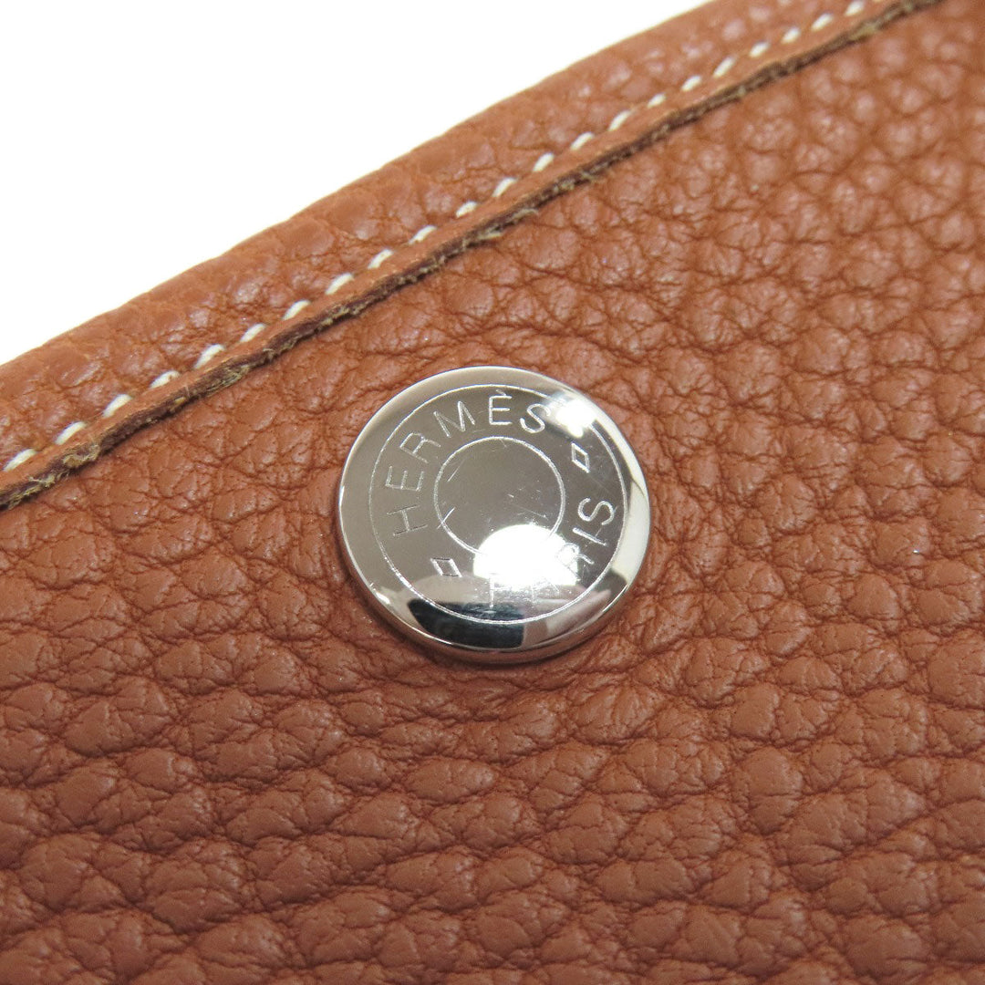 HERMES Tote Bag Negonda Brown Garden Party TPM Gold SilverMetal