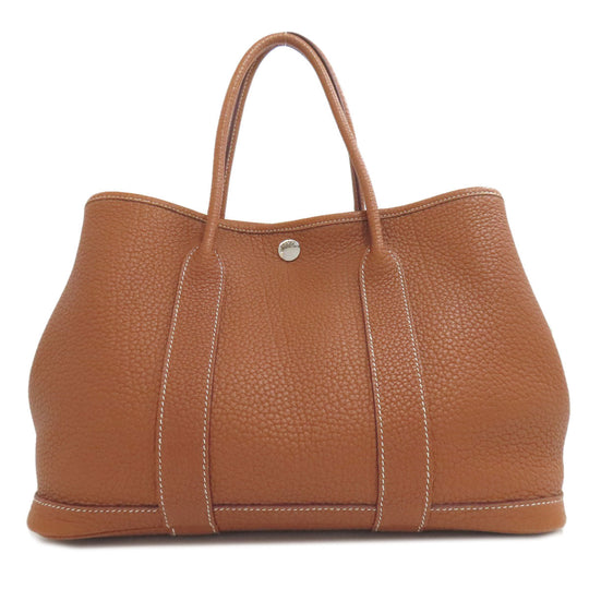 HERMES Tote Bag Negonda Brown Garden Party TPM Gold SilverMetal