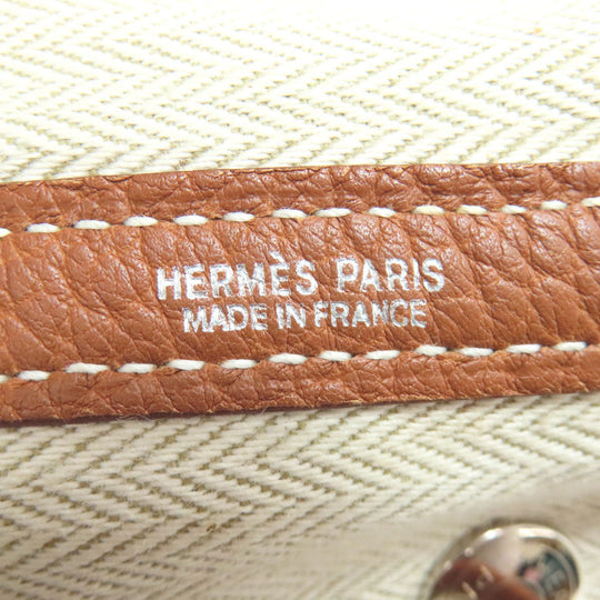 HERMES Tote Bag Negonda Brown Garden Party TPM Gold SilverMetal
