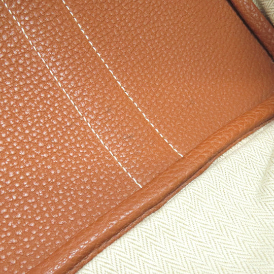 HERMES Tote Bag Negonda Brown Garden Party TPM Gold SilverMetal
