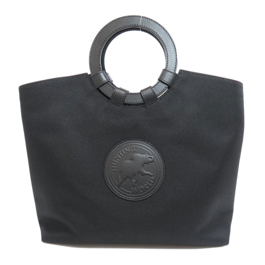 HUNTING WORLD Tote Bag canvas black logo Women Used Authentic