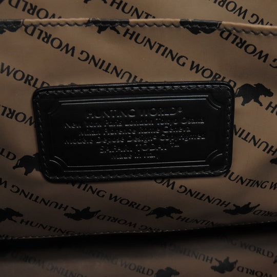 HUNTING WORLD Tote Bag canvas black logo Women Used Authentic