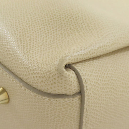 Furla Tote Bag leather beige Double fastener Women Used Authentic