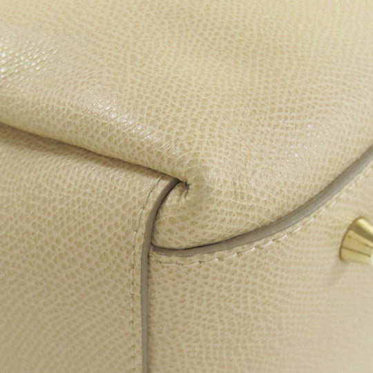 Furla Tote Bag leather beige Double fastener Women Used Authentic