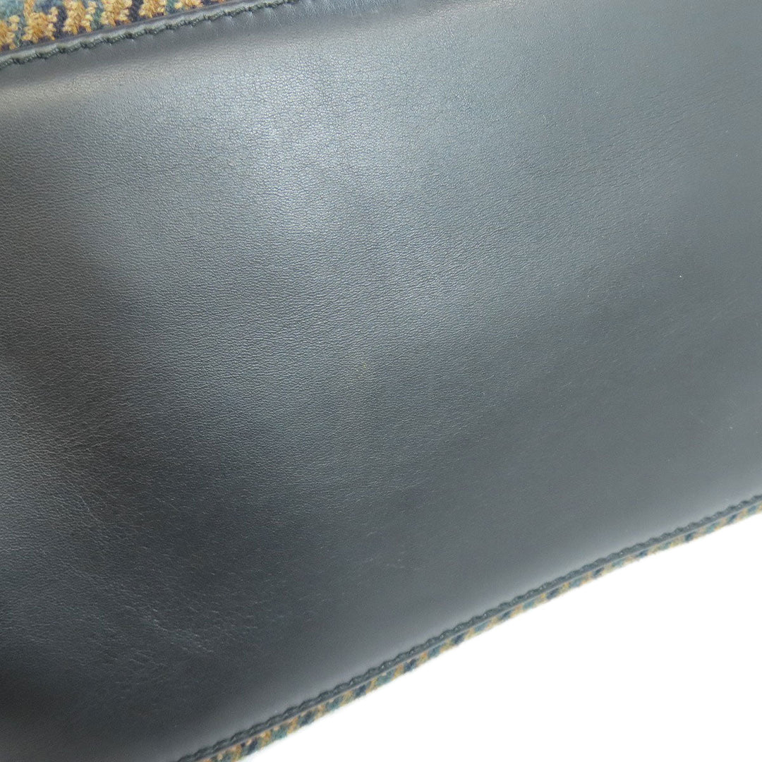 BALENCIAGA Handbag 339933 wool Brown Navy kabas Women Used Authentic