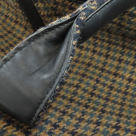 BALENCIAGA Handbag 339933 wool Brown Navy kabas Women Used Authentic
