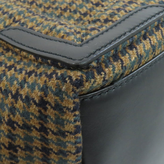 BALENCIAGA Handbag 339933 wool Brown Navy kabas Women Used Authentic