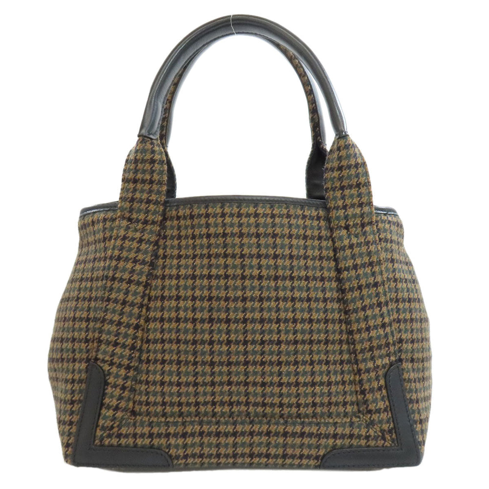 BALENCIAGA Handbag 339933 wool Brown Navy kabas Women Used Authentic