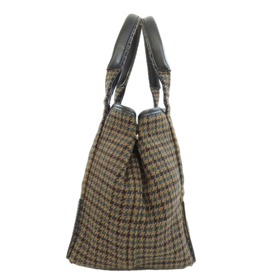 BALENCIAGA Handbag 339933 wool Brown Navy kabas Women Used Authentic