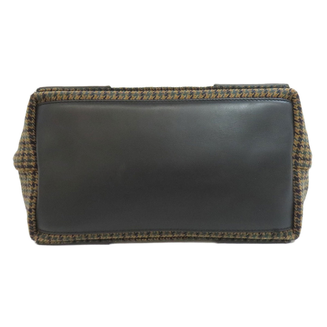 BALENCIAGA Handbag 339933 wool Brown Navy kabas Women Used Authentic