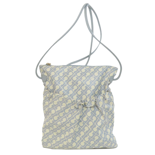 GHERARDINI Shoulder Bag Polyester, polyurethane coating white Logo motif softy Women Used Authentic