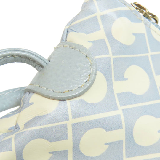 GHERARDINI Shoulder Bag Polyester, polyurethane coating white Logo motif softy Women Used Authentic