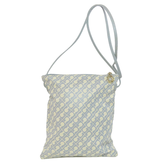 GHERARDINI Shoulder Bag Polyester, polyurethane coating white Logo motif softy Women Used Authentic