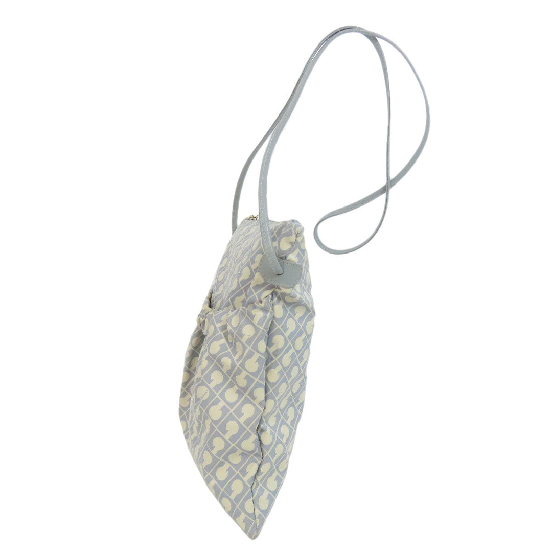 GHERARDINI Shoulder Bag Polyester, polyurethane coating white Logo motif softy Women Used Authentic