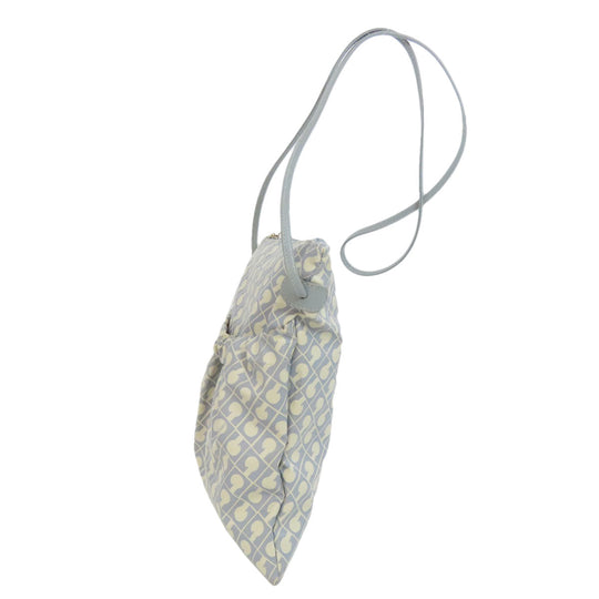 GHERARDINI Shoulder Bag Polyester, polyurethane coating white Logo motif softy Women Used Authentic