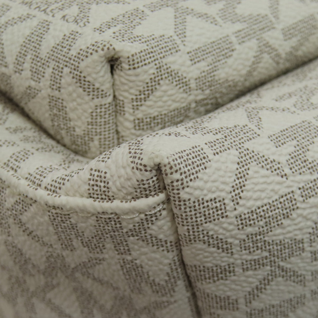 MICHAEL KORS Backpack PVC white MK signature Women Used Authentic