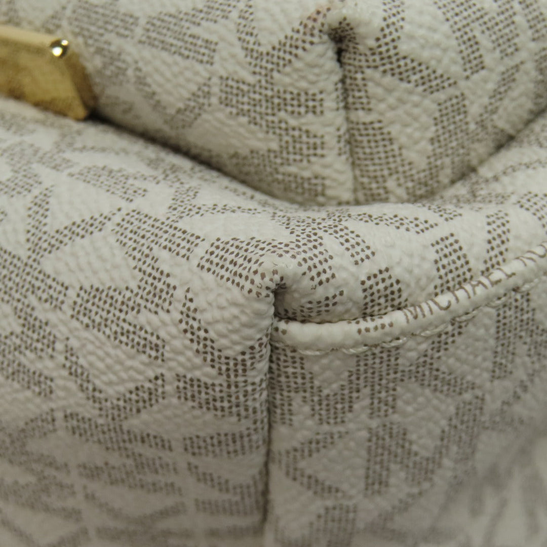 MICHAEL KORS Backpack PVC white MK signature Women Used Authentic