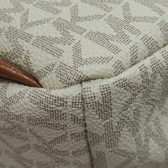 MICHAEL KORS Backpack PVC white MK signature Women Used Authentic