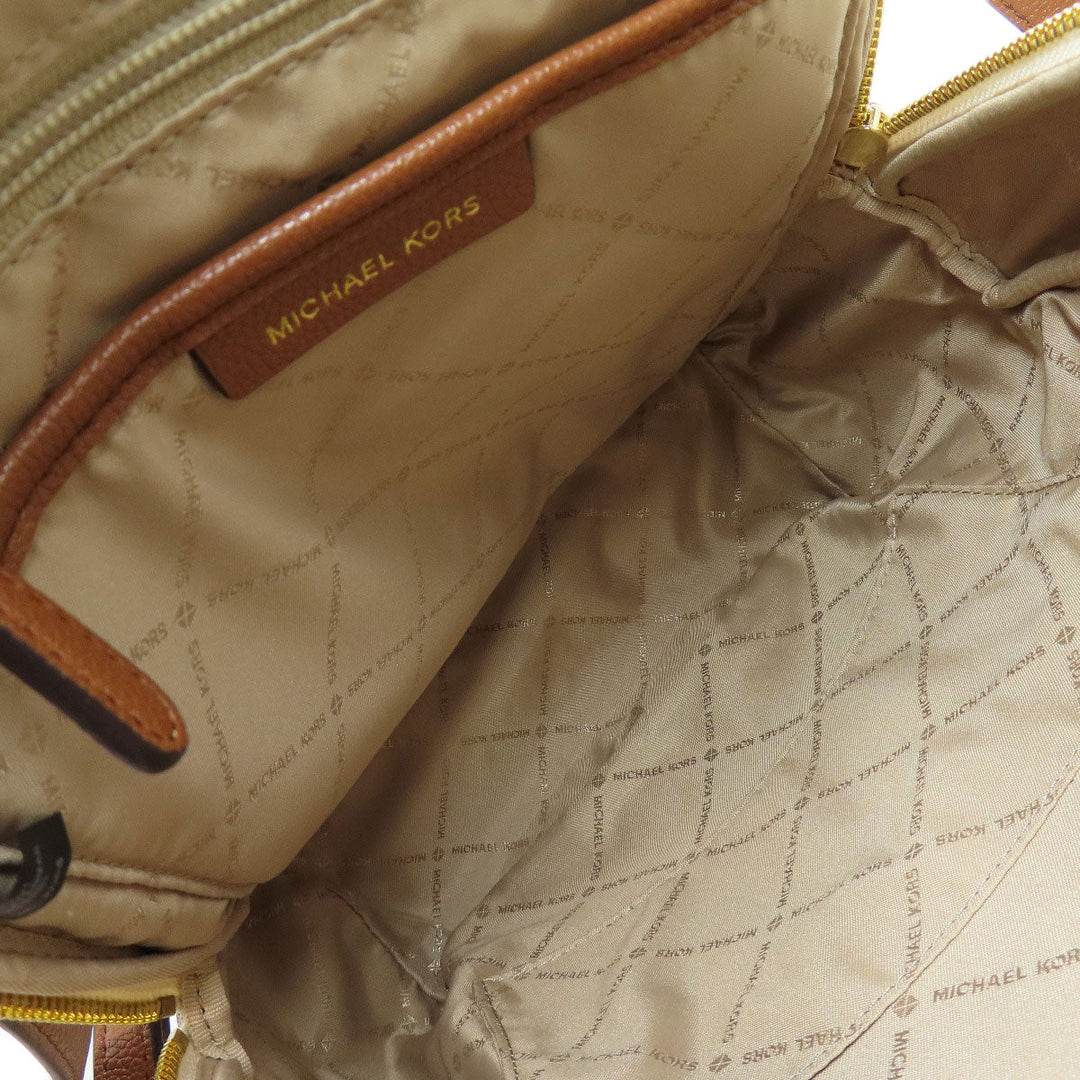 MICHAEL KORS Backpack PVC white MK signature Women Used Authentic