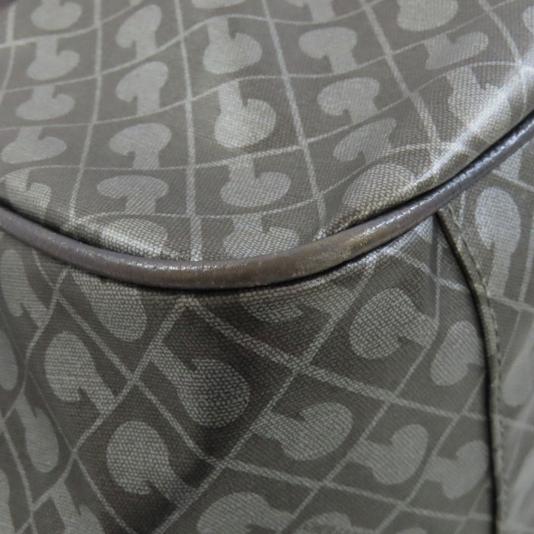 GHERARDINI Tote Bag Polyester, polyurethane coating gray Logo motif softy Women Used Authentic