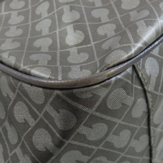 GHERARDINI Tote Bag Polyester, polyurethane coating gray Logo motif softy Women Used Authentic