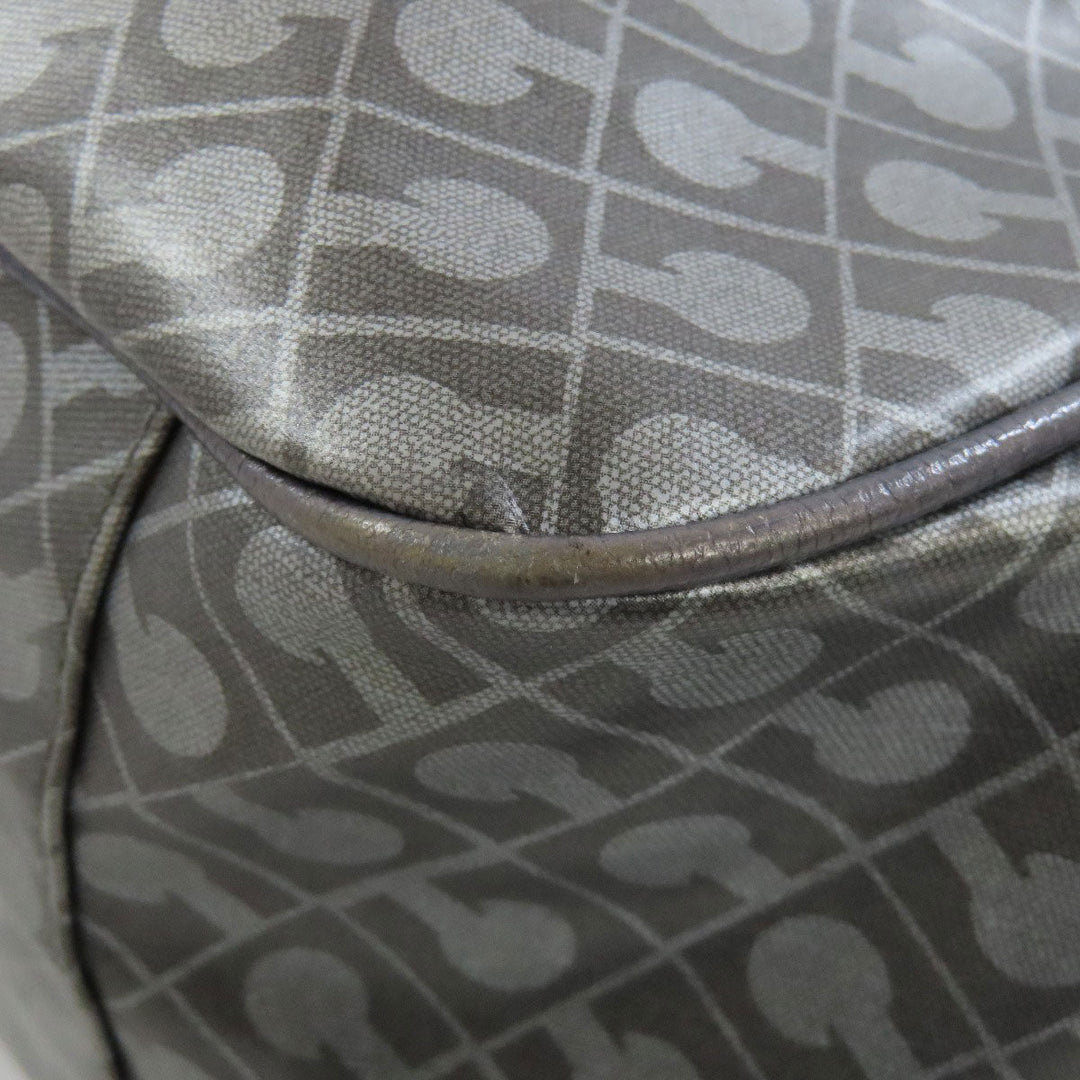 GHERARDINI Tote Bag Polyester, polyurethane coating gray Logo motif softy Women Used Authentic