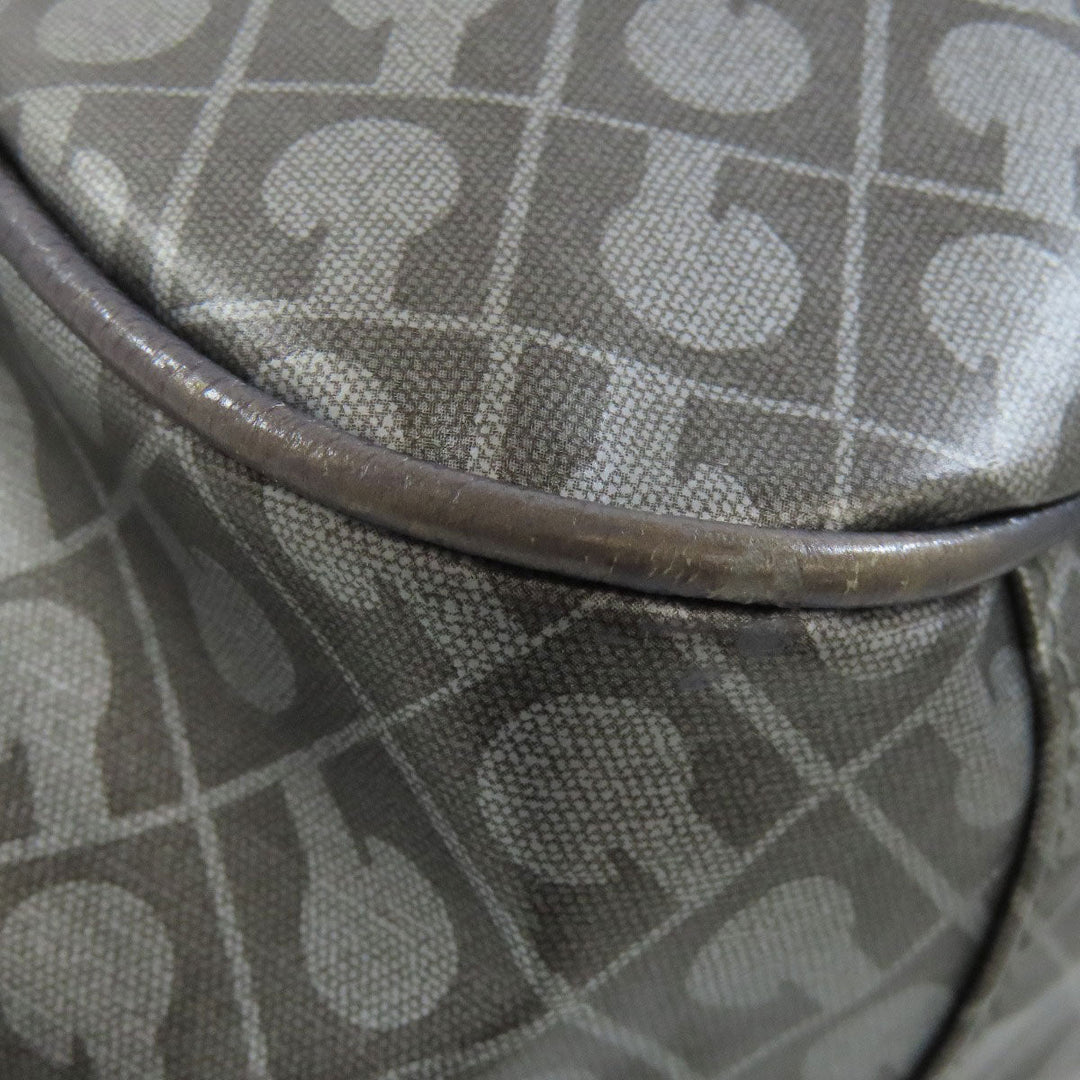 GHERARDINI Tote Bag Polyester, polyurethane coating gray Logo motif softy Women Used Authentic