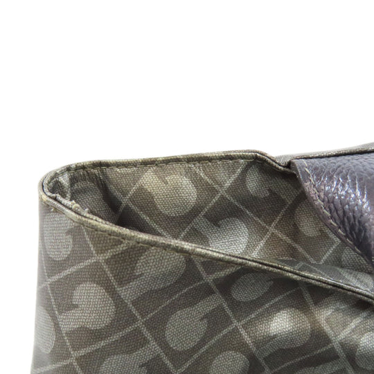 GHERARDINI Tote Bag Polyester, polyurethane coating gray Logo motif softy Women Used Authentic