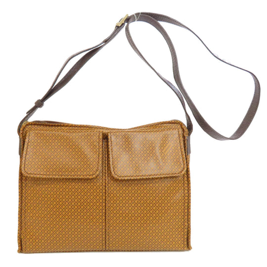 GHERARDINI Shoulder Bag Polyester, polyurethane coating Brown Logo motif softy Women Used Authentic