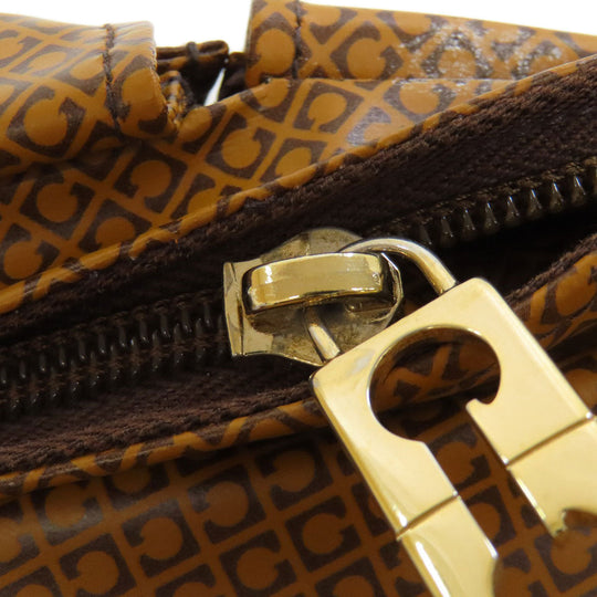 GHERARDINI Shoulder Bag Polyester, polyurethane coating Brown Logo motif softy Women Used Authentic