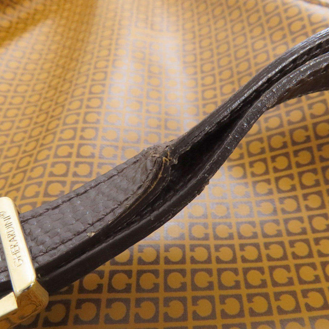 GHERARDINI Shoulder Bag Polyester, polyurethane coating Brown Logo motif softy Women Used Authentic