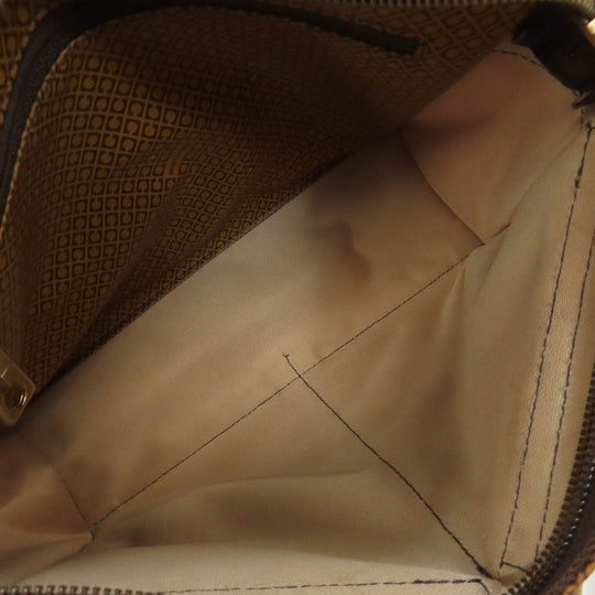 GHERARDINI Shoulder Bag Polyester, polyurethane coating Brown Logo motif softy Women Used Authentic