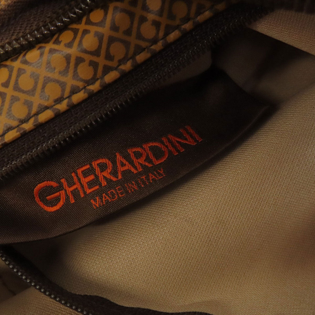 GHERARDINI Shoulder Bag Polyester, polyurethane coating Brown Logo motif softy Women Used Authentic