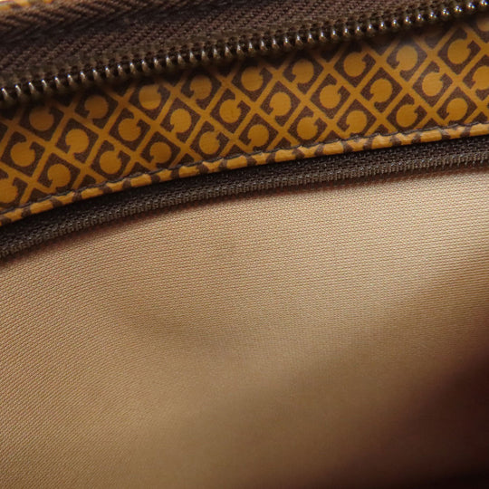 GHERARDINI Shoulder Bag Polyester, polyurethane coating Brown Logo motif softy Women Used Authentic