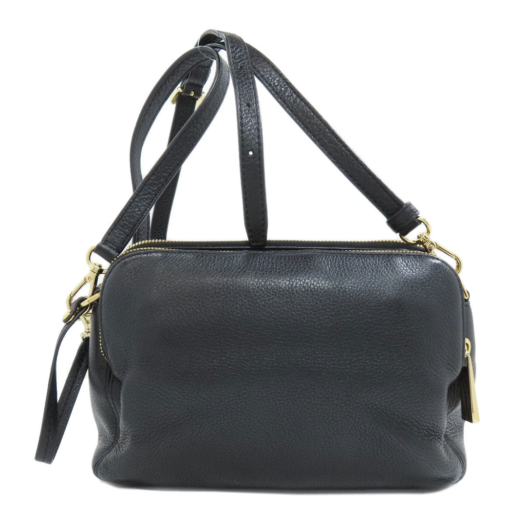 MICHAEL KORS Shoulder Bag leather black logo Women Used Authentic
