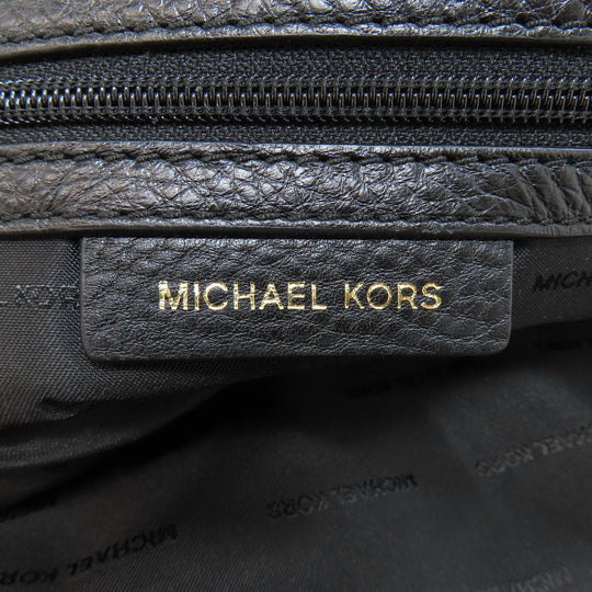 MICHAEL KORS Shoulder Bag leather black logo Women Used Authentic