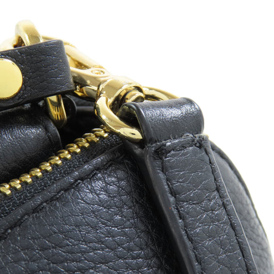 MICHAEL KORS Shoulder Bag leather black logo Women Used Authentic