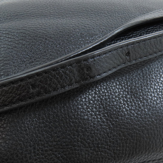 MICHAEL KORS Shoulder Bag leather black logo Women Used Authentic