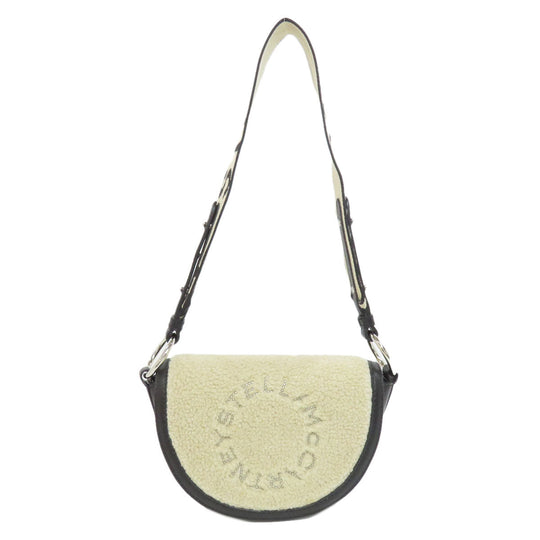 Stella McCartney Shoulder Bag Polyurethane beige logo Women Used Authentic