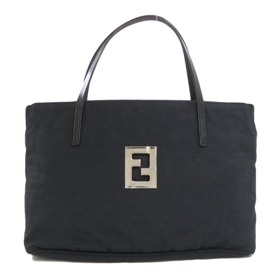 FENDI Handbag canvas black Zucca Pattern Women Used Authentic