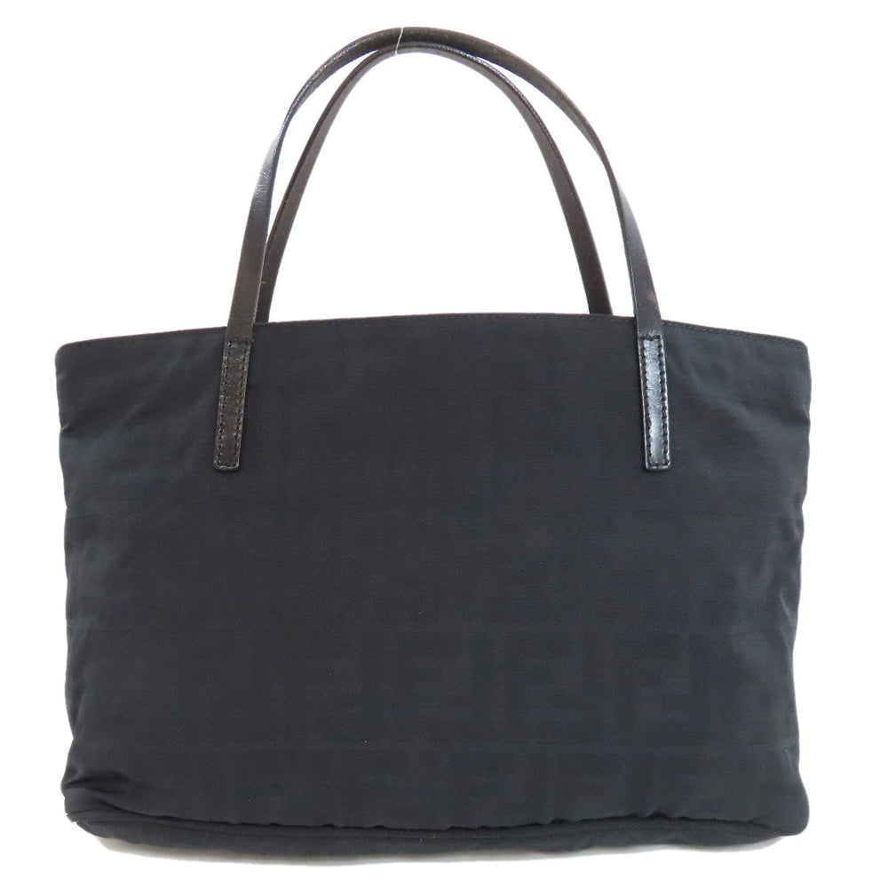 FENDI Handbag canvas black Zucca Pattern Women Used Authentic