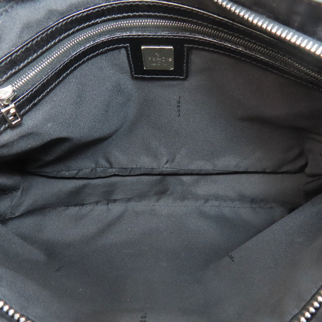 FENDI Handbag canvas black Zucca Pattern Women Used Authentic